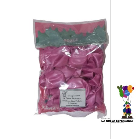 Perlado Liso Rosa x 50 unidades (9 pulgadas)